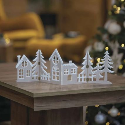 LED kerstdecoratie 40xLED/2xAA warm wit stad