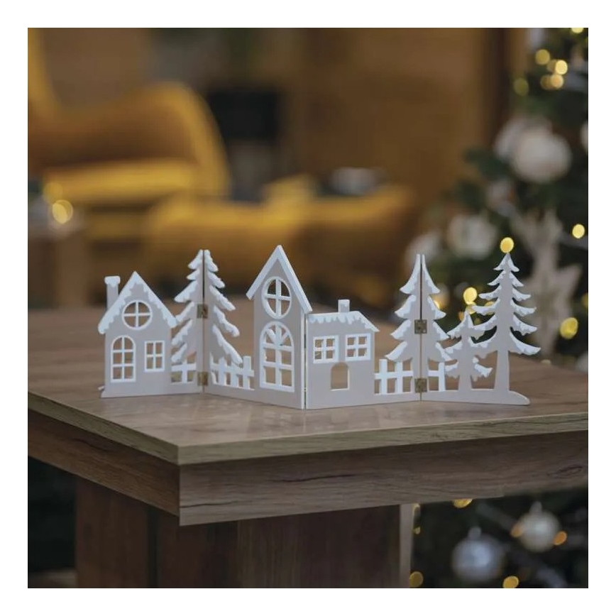 LED kerstdecoratie 40xLED/2xAA warm wit stad