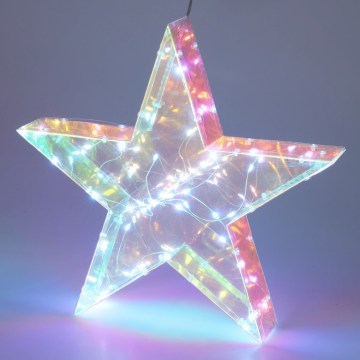 LED Kerstdecoratie 50xLED/3xAA 40 cm warm wit ster