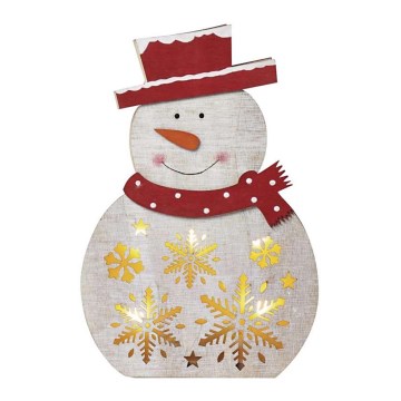 LED kerstdecoratie 5xLED/2xAA sneeuwpop