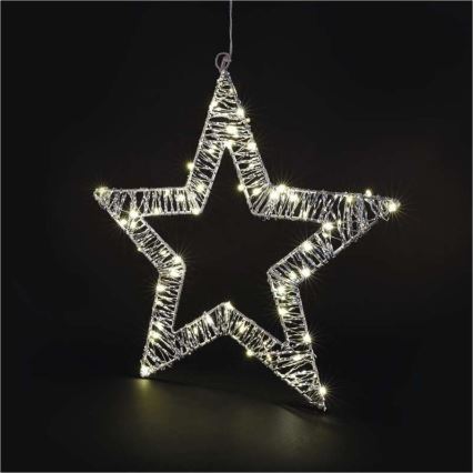 LED kerstdecoratie 60xLED/3AA warm wit ster