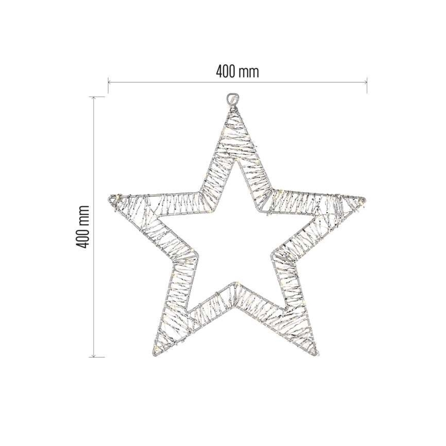 LED kerstdecoratie 60xLED/3AA warm wit ster