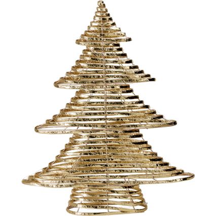 LED Kerstdecoratie 60xLED/3xAA 60 cm warm wit kerstboompje/goud