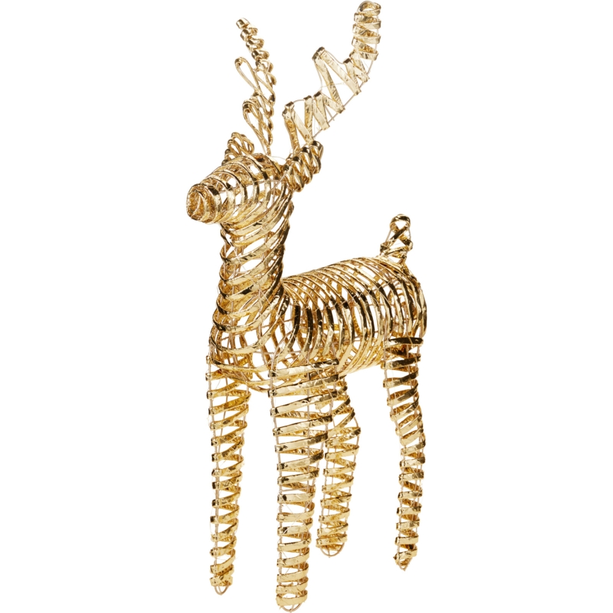 LED Kerstdecoratie 60xLED/3xAA 60 cm warm wit rendier/goud