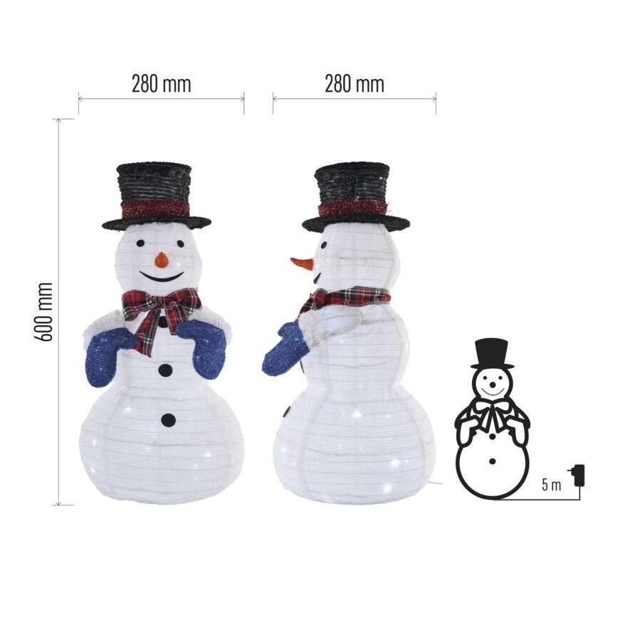 LED kerstdecoratie 60xLED 60cm IP44 koel wit