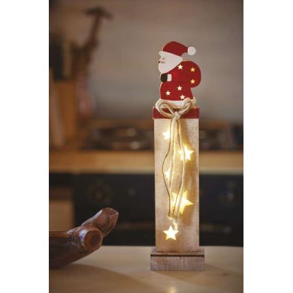 LED kerstdecoratie 7xLED/2xAA kerstman