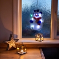 LED kerstdecoratie 8xLED/3xAAA koud wit sneeuwpop
