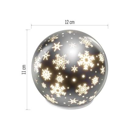 LED kerstdecoratie LED/0,3W/3xAA kerstbal Ø 12 cm