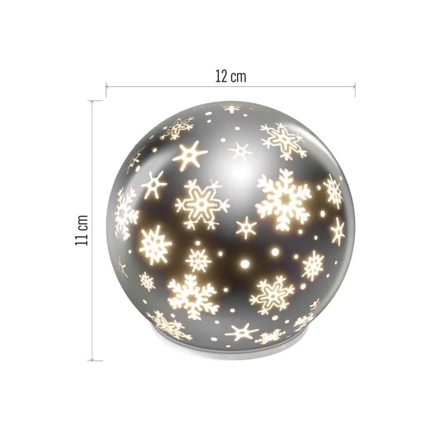 LED kerstdecoratie LED/0,3W/3xAA kerstbal Ø 12 cm