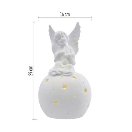 LED kerstdecoratie LED/0,4W/2xAA keramische engel