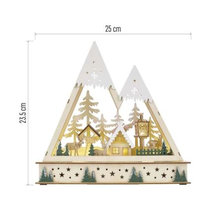 LED kerstdecoratie LED/0,6W/2xAA kerstlandschap