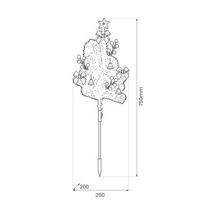 LED-kerstdecoratie LED/1W/230V 75 cm IP44 groen