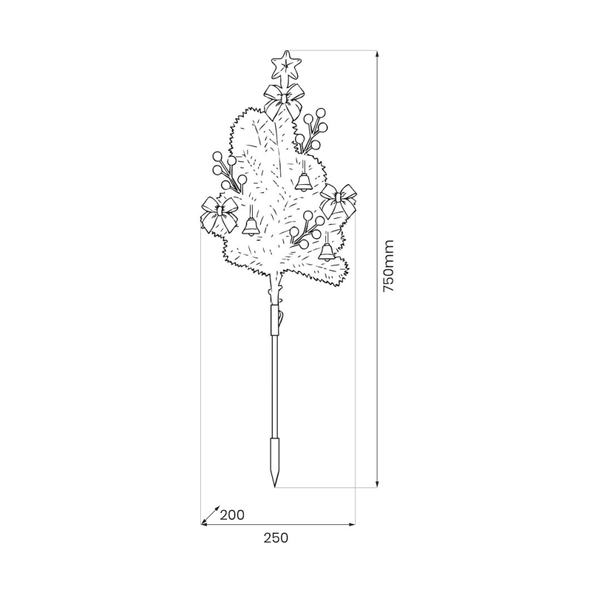 LED-kerstdecoratie LED/1W/230V 75 cm IP44 groen