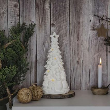LED kerstdecoratie LED/2xAA warm wit kerstboompje