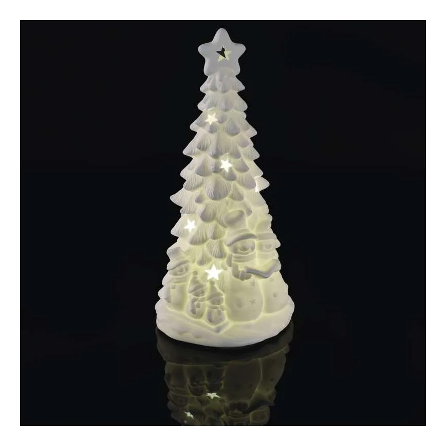 LED kerstdecoratie LED/2xAA warm wit kerstboompje