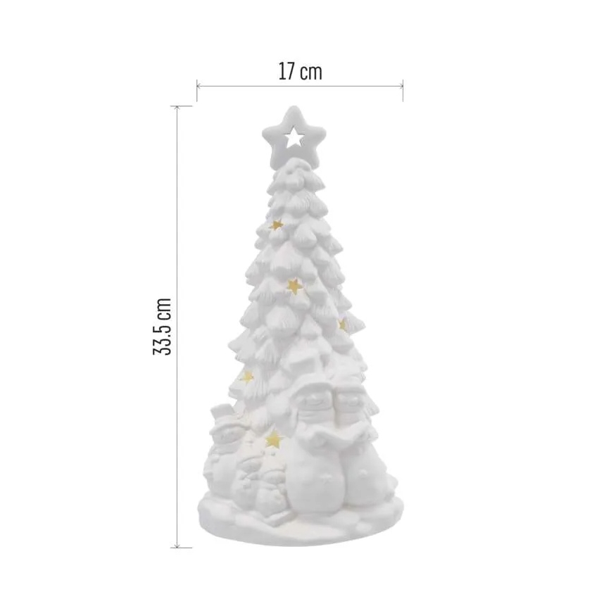 LED kerstdecoratie LED/2xAA warm wit kerstboompje