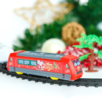 LED kerstdecoratie LED/3xAA Ø 70 cm trein voor onder de kerstboom