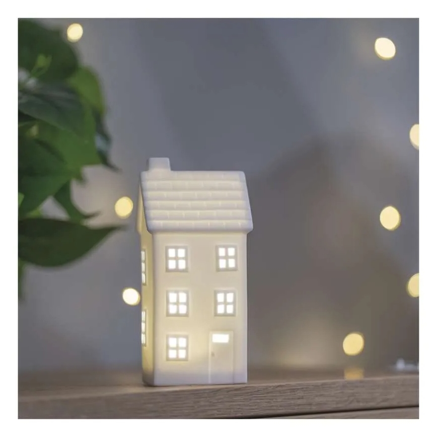 LED kerstdecoratie LED/CR2032-huisje