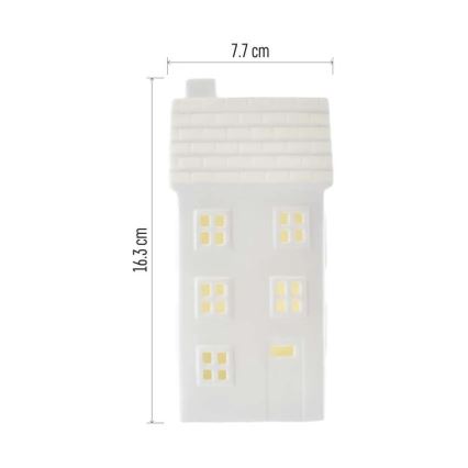 LED kerstdecoratie LED/CR2032-huisje