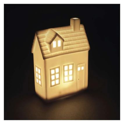 LED kerstdecoratie LED/CR2032 huisje