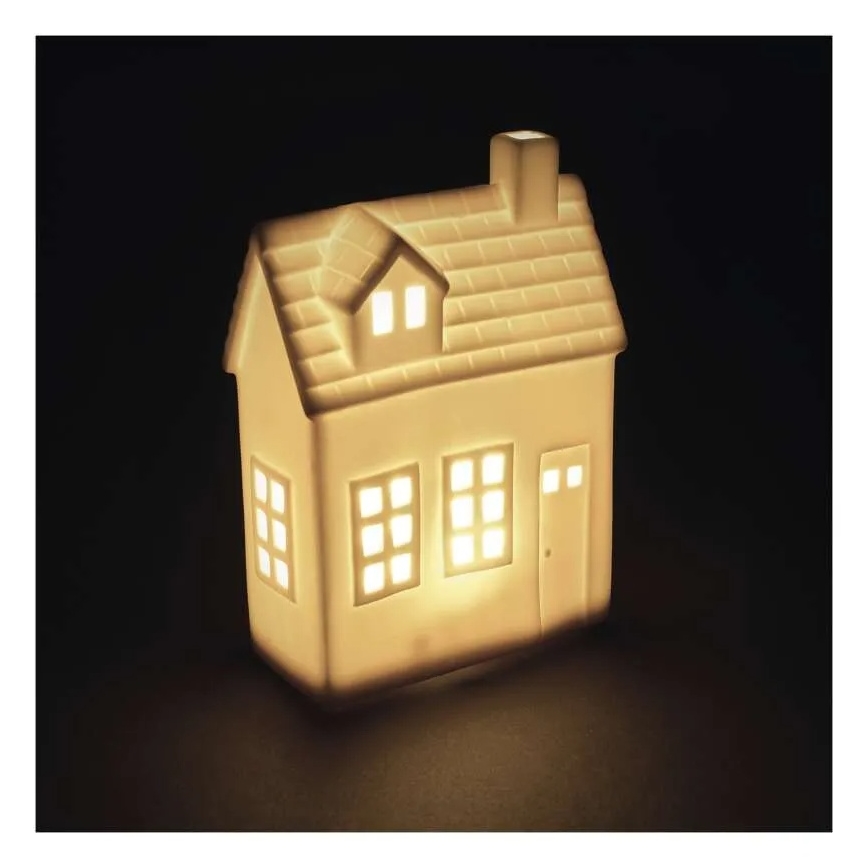 LED kerstdecoratie LED/CR2032 huisje