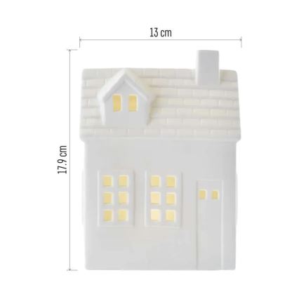 LED kerstdecoratie LED/CR2032 huisje