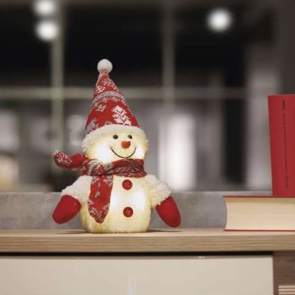 LED kerstdecoratie 4xLED/3xAAA sneeuwpop