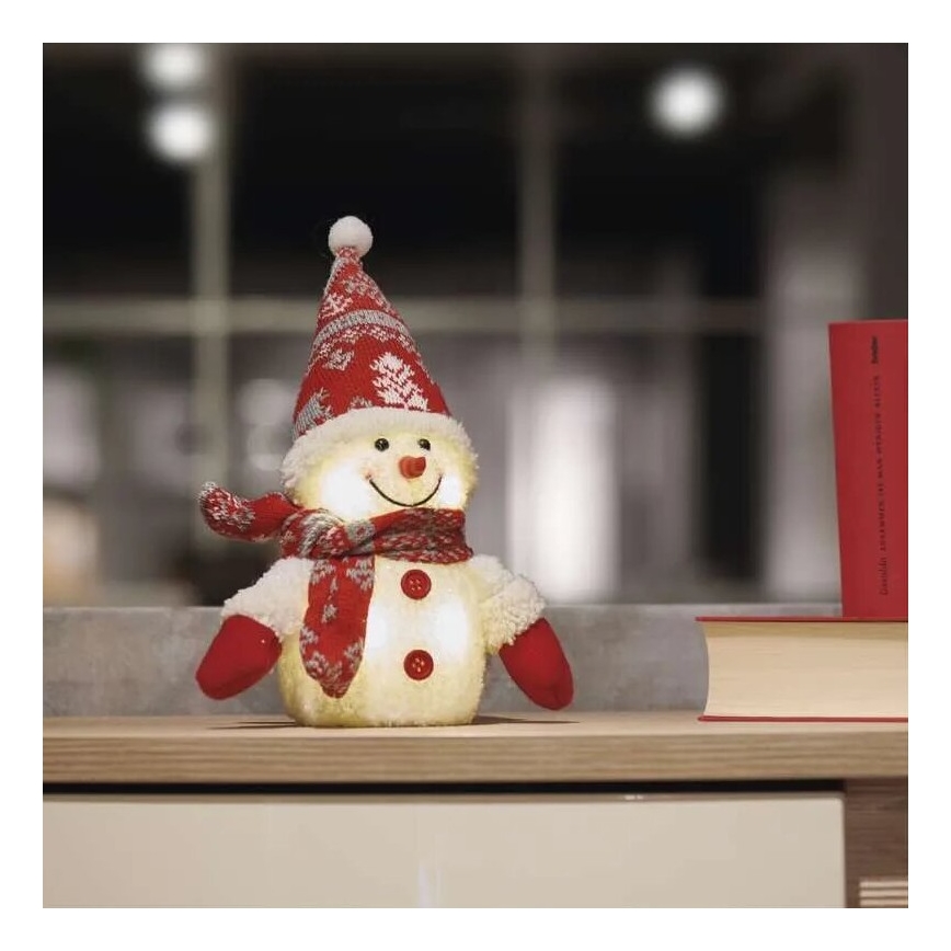 LED kerstdecoratie 4xLED/3xAAA sneeuwpop
