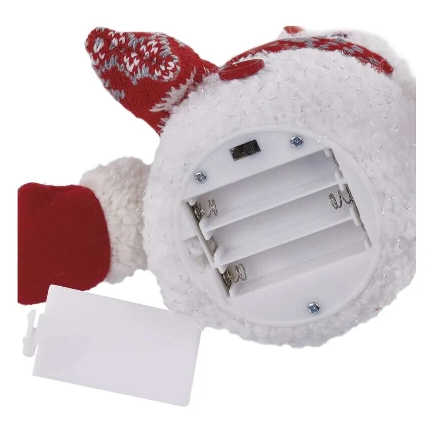 LED kerstdecoratie 4xLED/3xAAA sneeuwpop