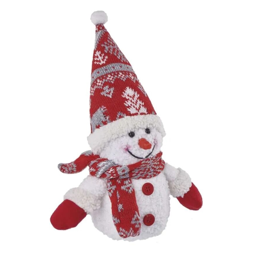 LED kerstdecoratie 4xLED/3xAAA sneeuwpop