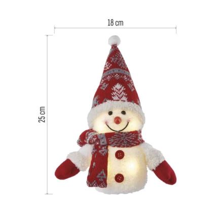 LED kerstdecoratie 4xLED/3xAAA sneeuwpop