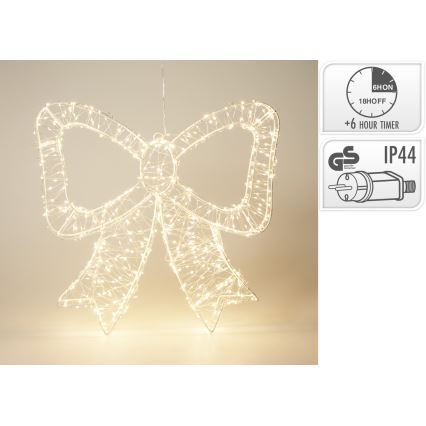 LED kerstdecoratie voor buiten 720xLED/6W/230V 46 cm IP44 warm wit strik/wit