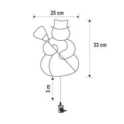 LED kerstdecoratie voor in het raam 35xLED/230V IP44 sneeuwman warm wit