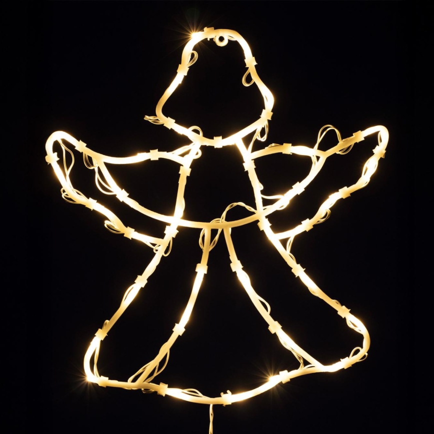 LED-kerstdecoratie voor in het raam 35xLED/3xAA IP44 engel warm wit