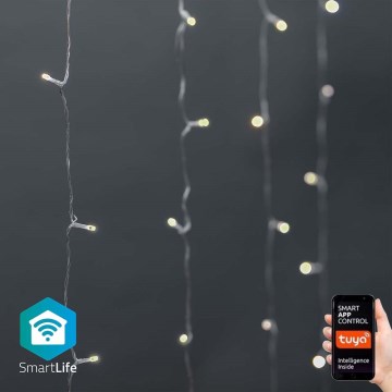 LED kerstgordijn 200×LED / 11 functies, 6 m, IP65, Wi‑Fi (Tuya), warm tot koel wit