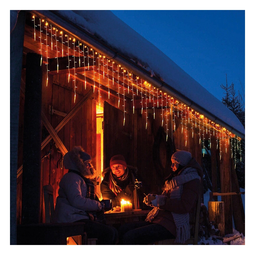 LED kerstgordijn voor buiten 180xLED 3,5x0,7 m IP44 warm wit