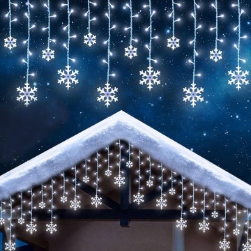 LED kerstgordijn voor buiten 224xLED 3,5x0,75 m IP44 koud wit