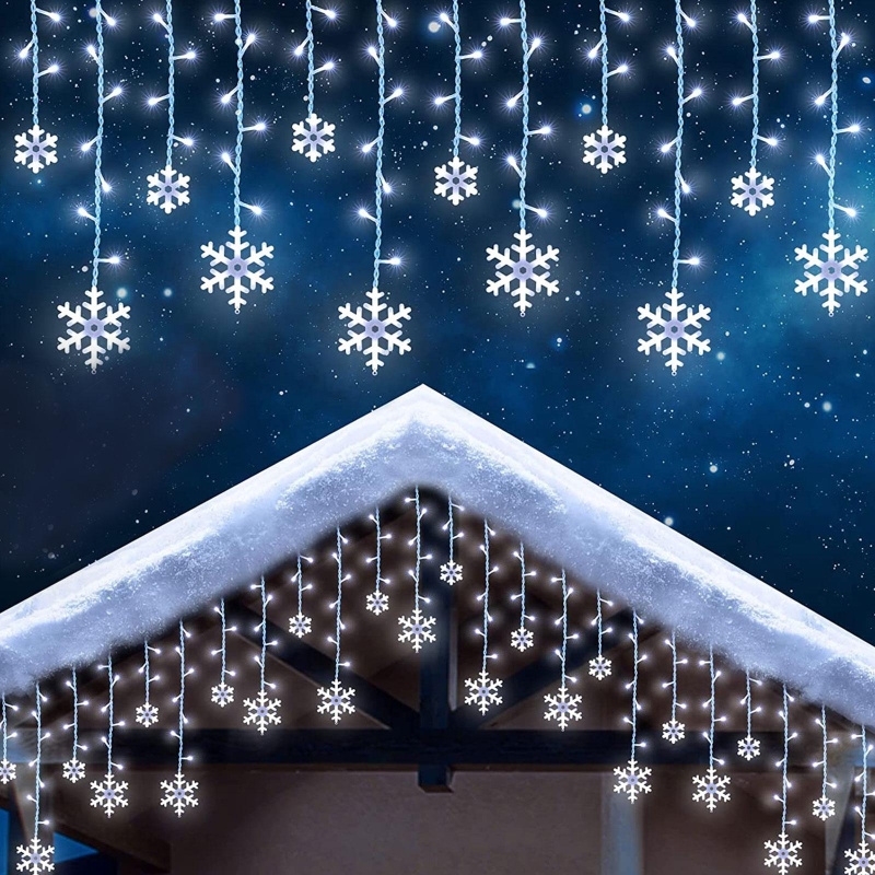 LED kerstgordijn voor buiten 224xLED 3,5x0,75 m IP44 koud wit