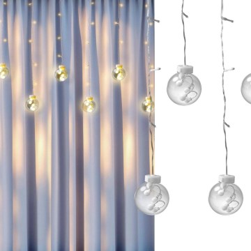 LED kerstgordijn WISH BALLS 108xLED/8 functies 4,5 m warm wit