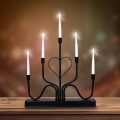 LED kerstkandelaar 5xLED/2xAA warm wit