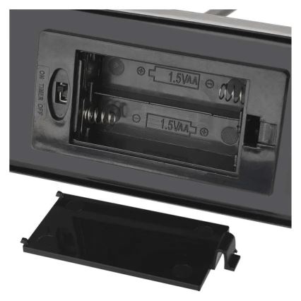 LED kerstkandelaar 6xLED/2xAA zwart