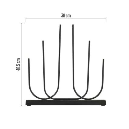 LED kerstkandelaar 6xLED/2xAA zwart