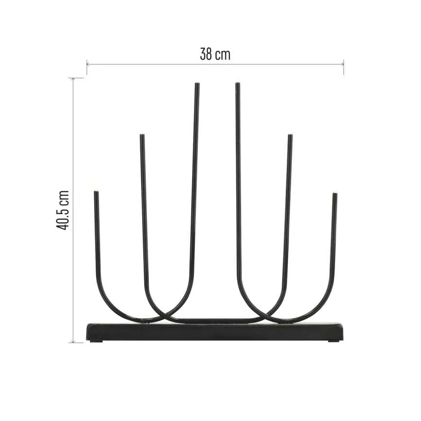 LED kerstkandelaar 6xLED/2xAA zwart