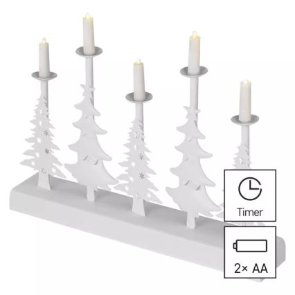 LED Kerstkandelaar LED/2xAA wit