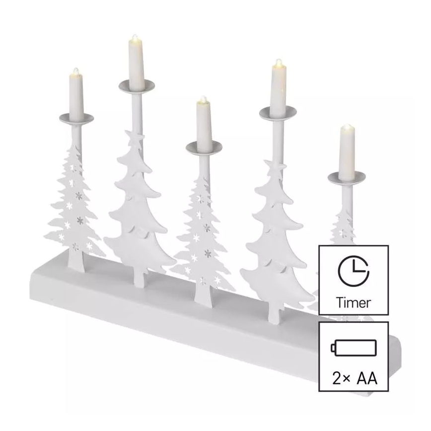LED Kerstkandelaar LED/2xAA wit