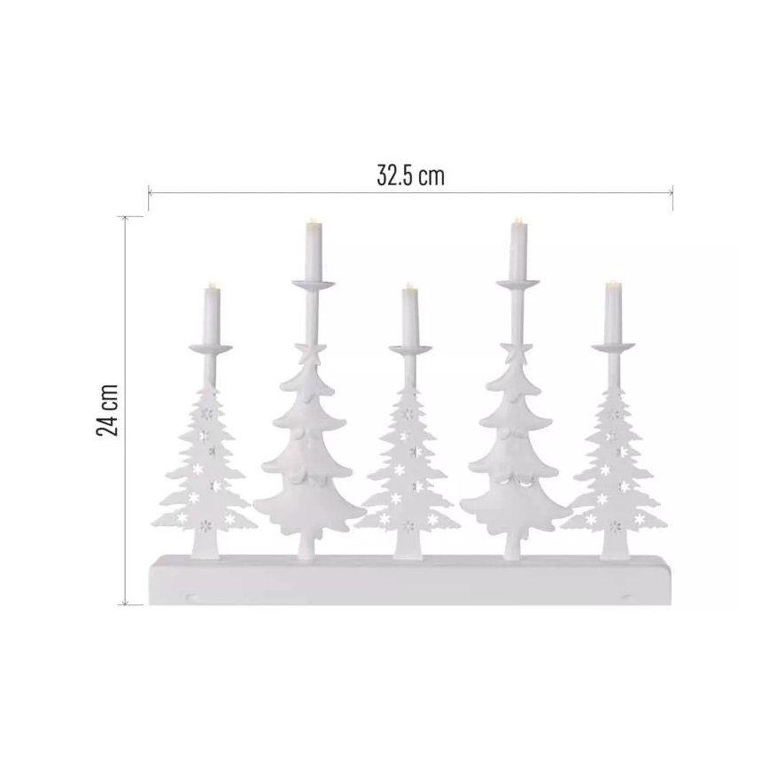 LED Kerstkandelaar LED/2xAA wit
