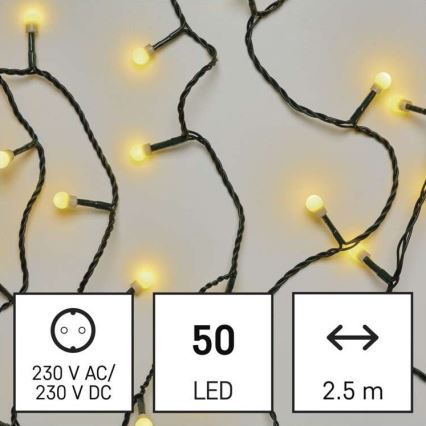LED kerstketting 50xLED/4m warm wit