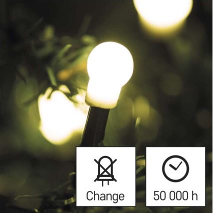 LED kerstketting 50xLED/4m warm wit