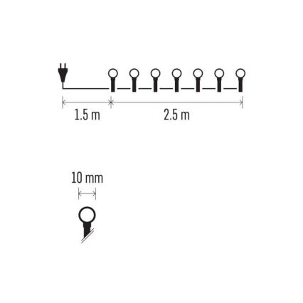 LED kerstketting 50xLED/4m warm wit