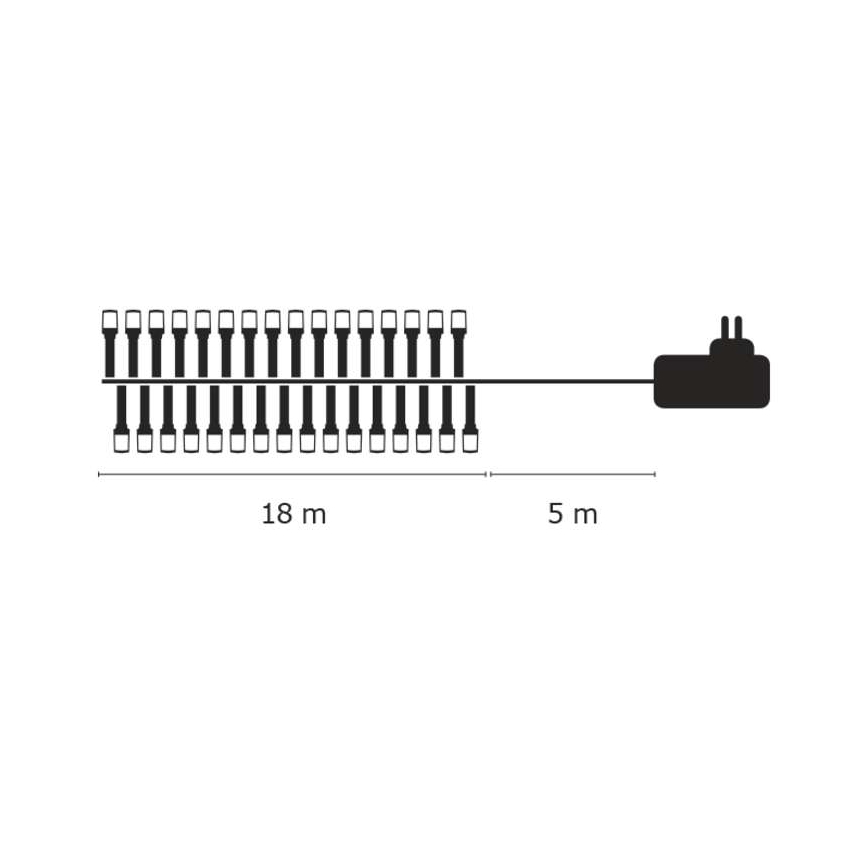 LED kerstketting buiten 180xLED/23m IP44 warm wit